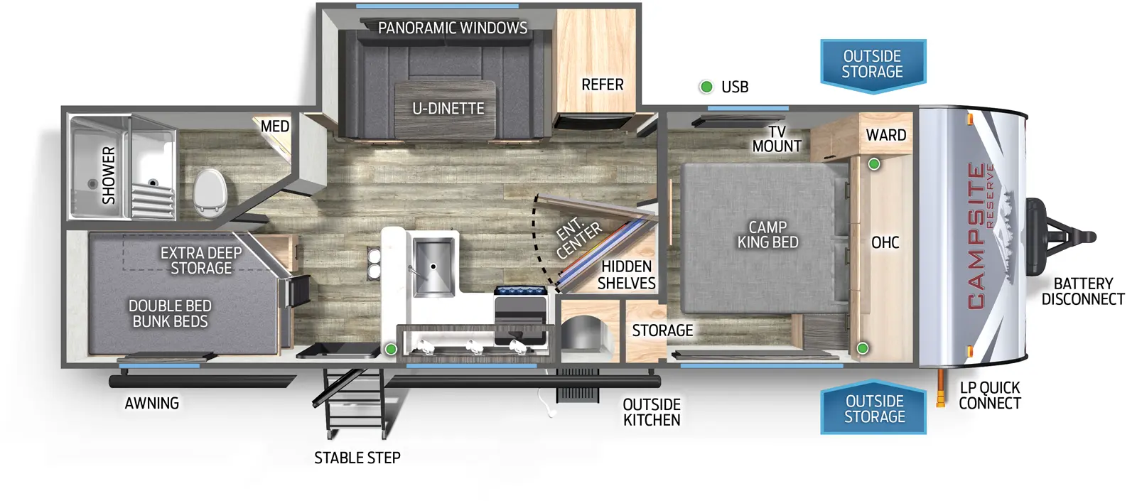 Campsite Reserve 23LM Floorplan